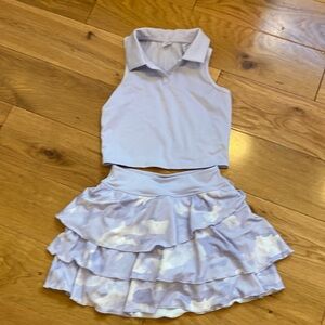 90 Degree by Reflex Girls purple tennis outfit. Size 7/8.